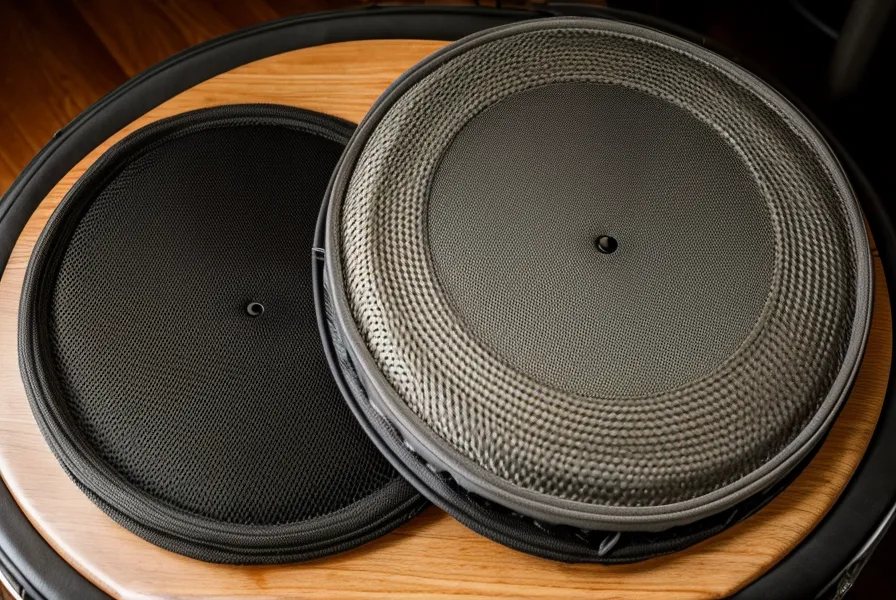 Nahaufnahme der Mesh-Heads eines Roland TD-17 E-Drum Pads.