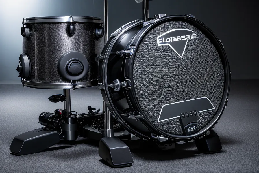 Bassdrum-Pedal eines E-Drums beim Üben von Rudiments und Fill-Ins