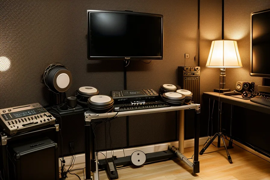 USB-Kabel am E-Drum-Modul für die MIDI-Verbindung beim Schlagzeug lernen